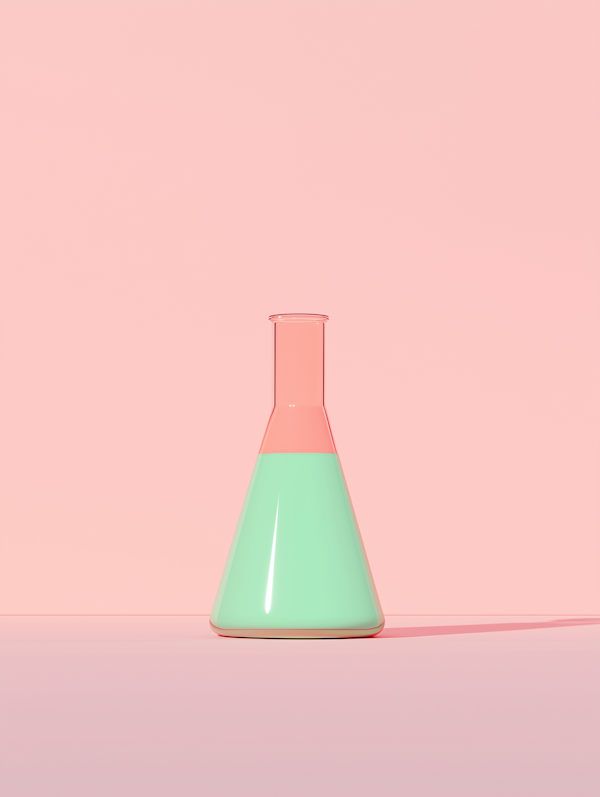 Gradient Flask on Pink Background