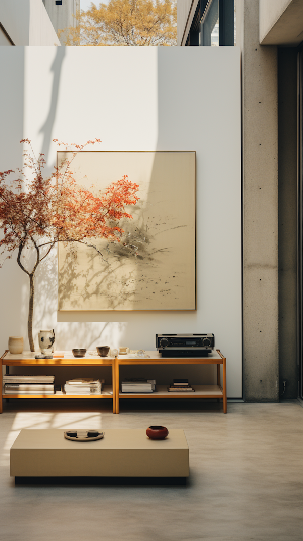 Zen Maple Serenity: A Modern Minimalist Interior