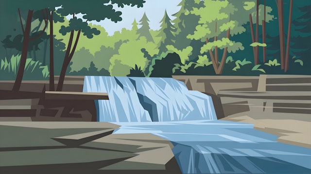 Serene Waterfall Scene