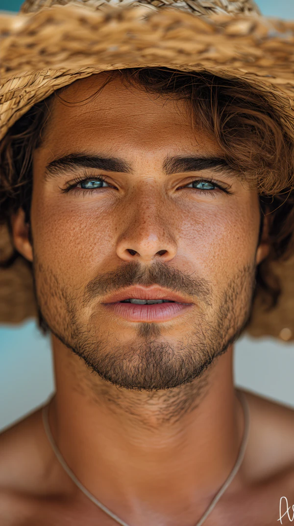 Portrait of a Young Man with Straw Hat