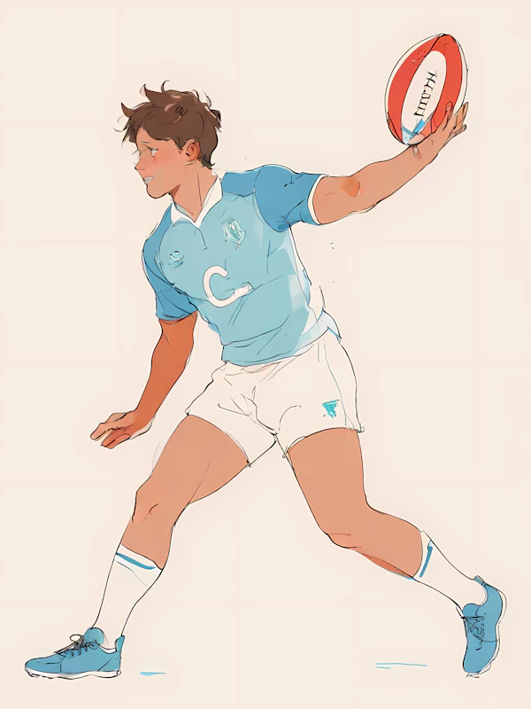 Rugby Player Illustration
