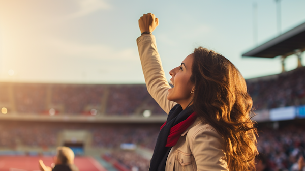 Triumphant Spectator in Golden Hour