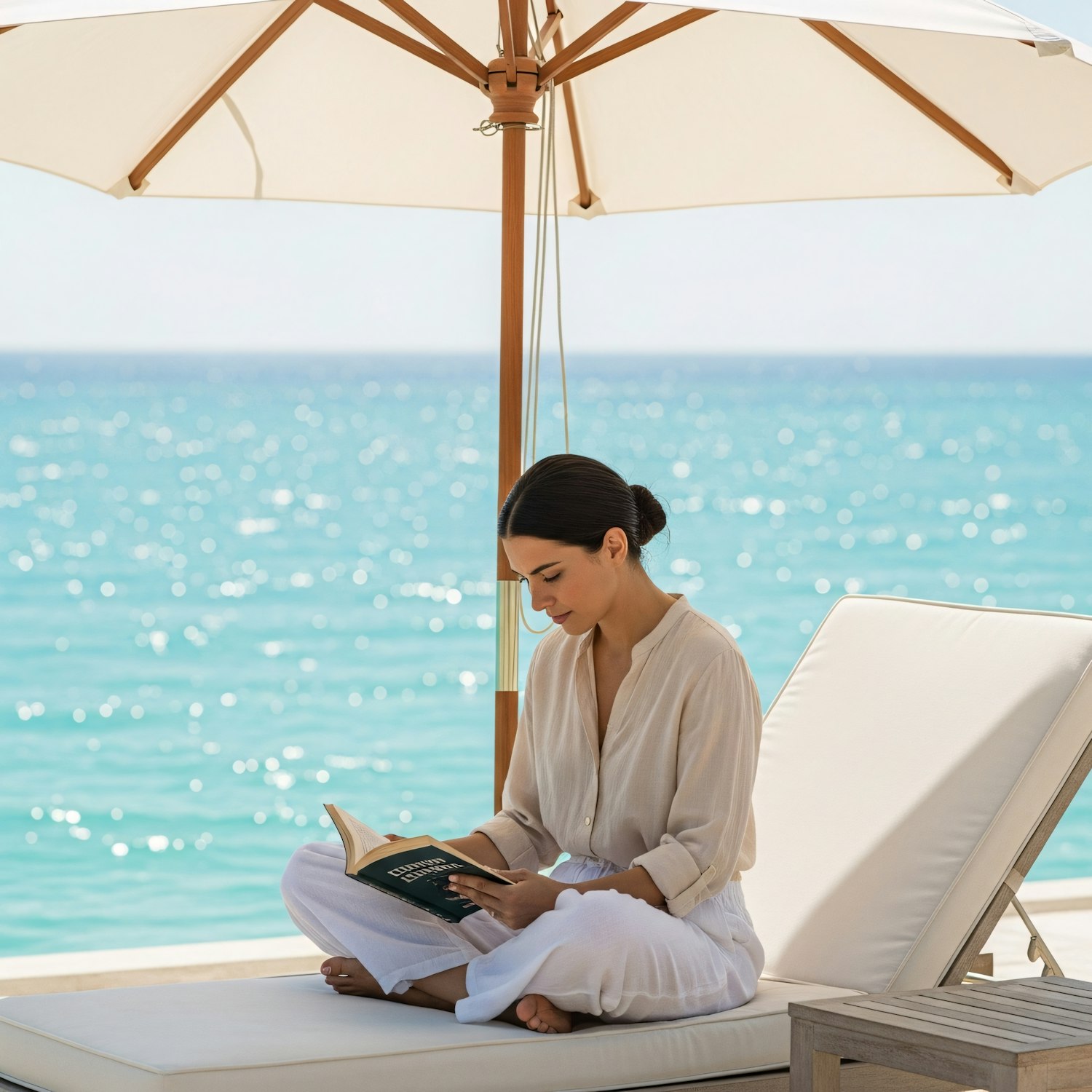 Woman Reading by the Sea