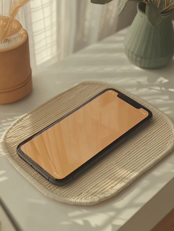 Smartphone on Beige Mat