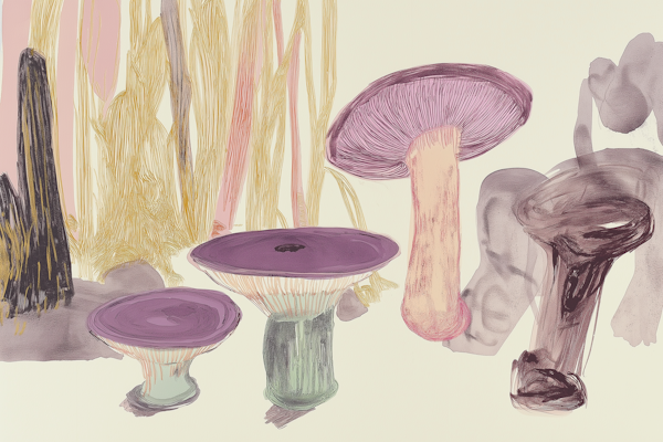 Stylized Artistic Mushrooms