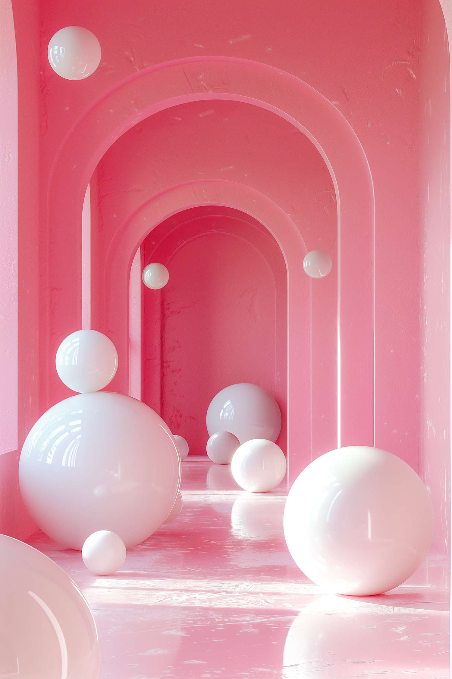 Ethereal Arches in Monochrome Pink