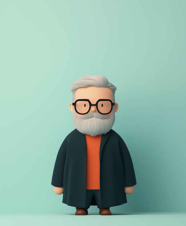 Stylized Illustration of Elderly Gentleman