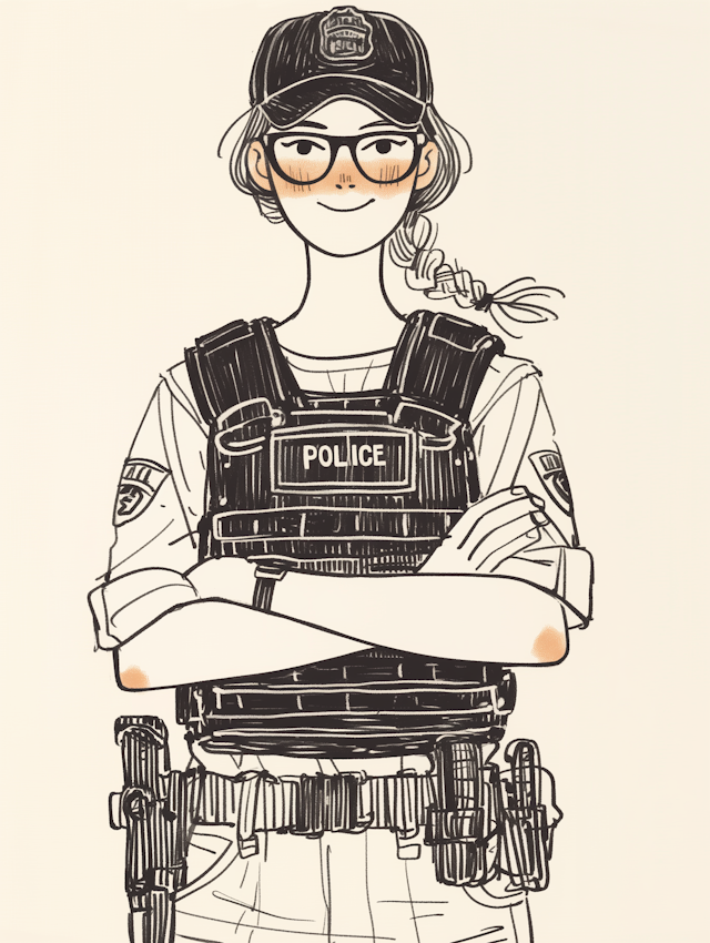 Stylized Police Officer Illustration