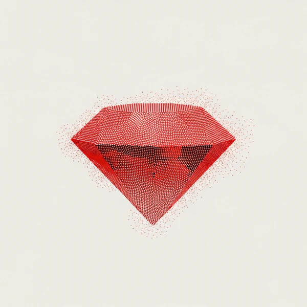Pointillism Red Diamond