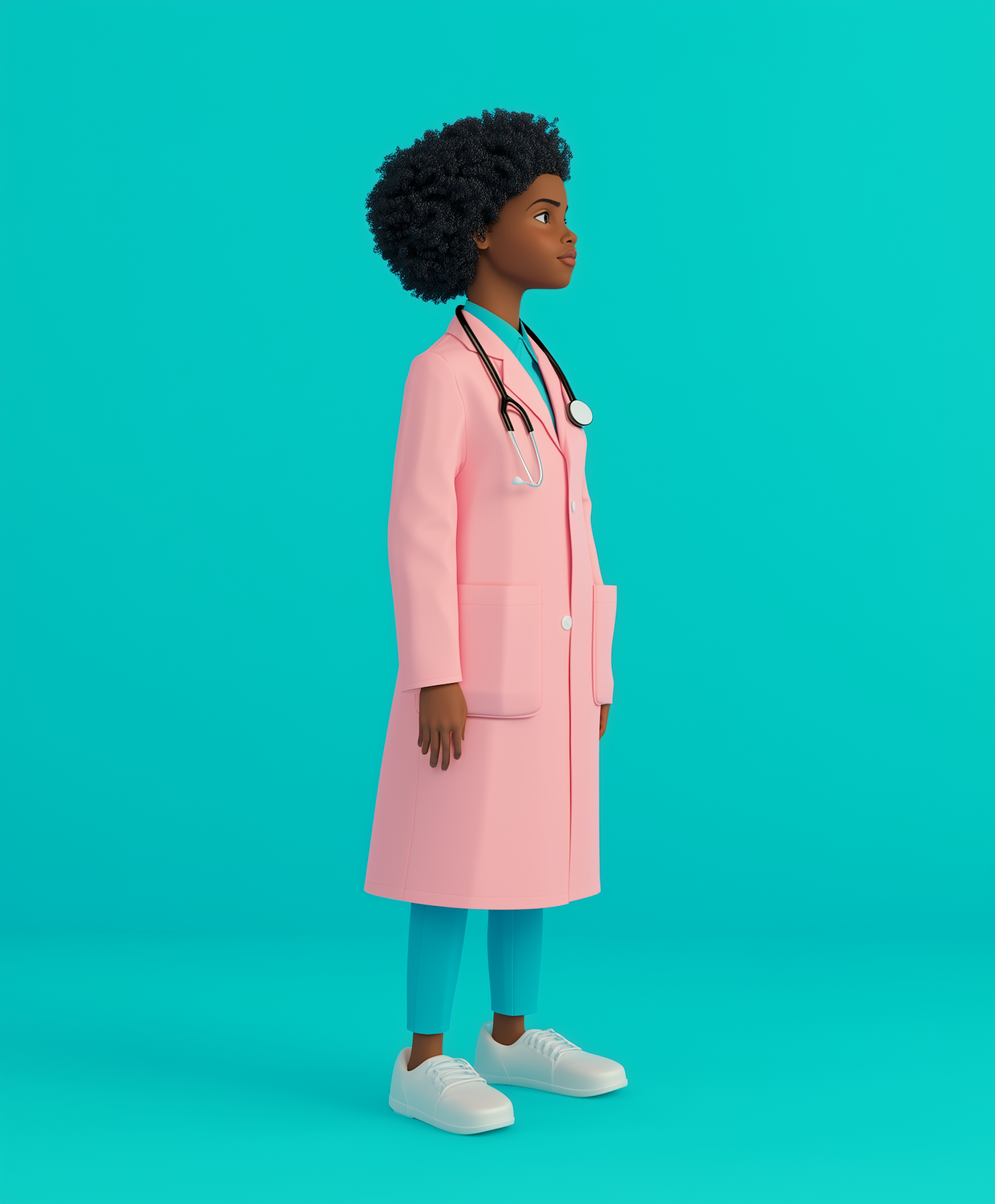 Stylized Illustration of Female Doctor