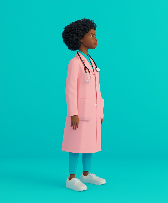 Stylized Illustration of Female Doctor