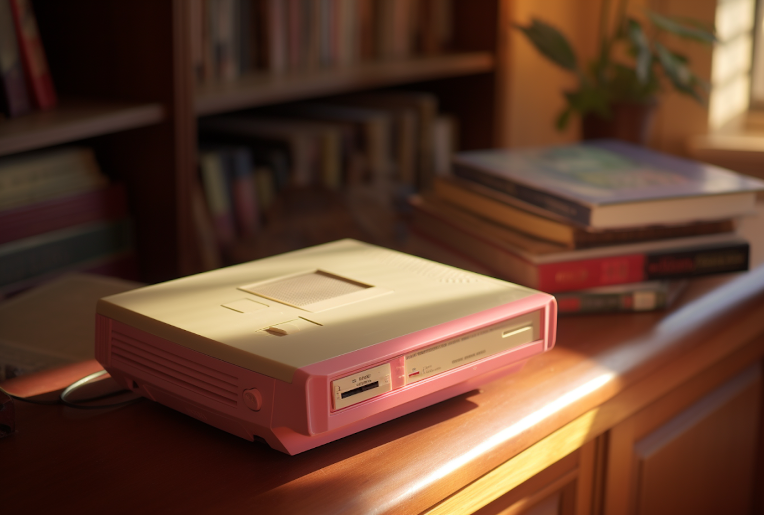 Vintage Pink Famicom in a Cozy Setting