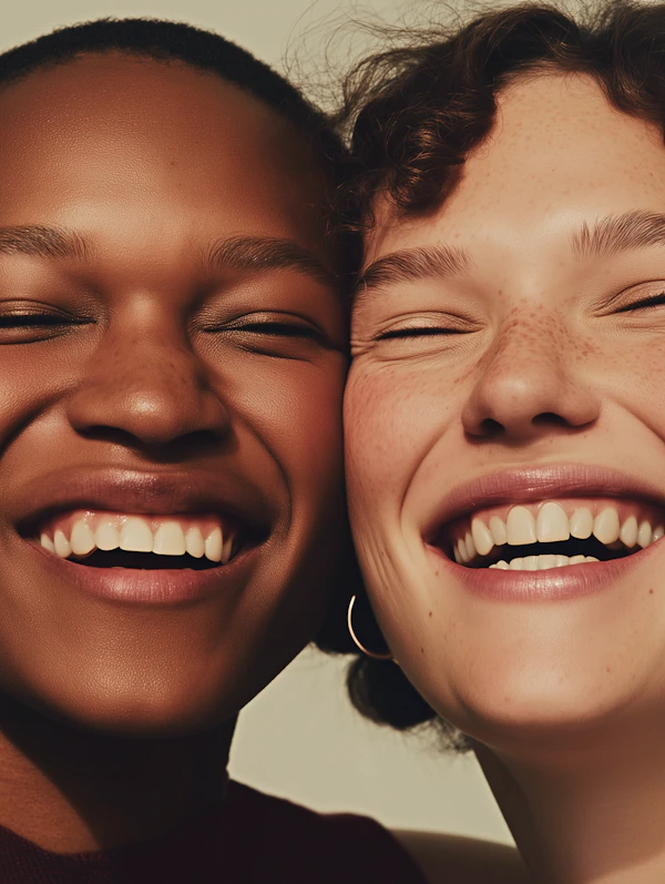 Close-Up Smiling Duo