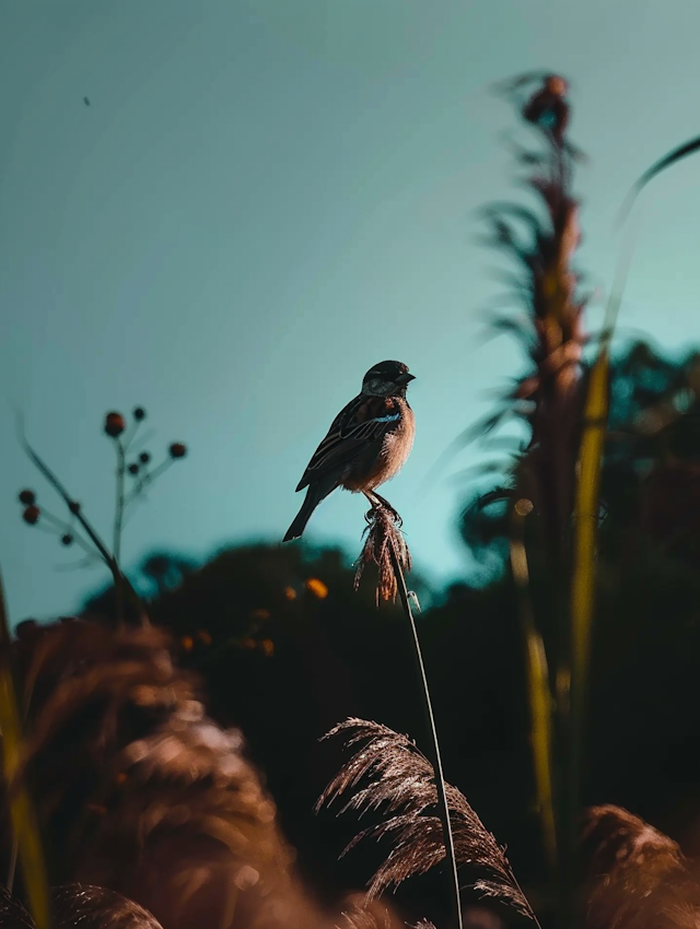 Sparrow on a Plant