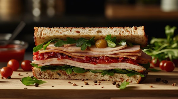 Close-up of a Fresh Turkey Sandwich