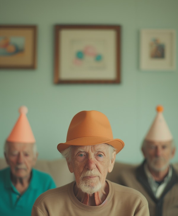 Elderly Companionship in Hats