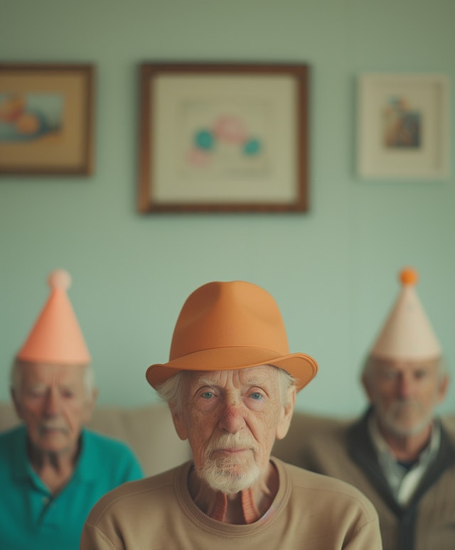 Elderly Companionship in Hats