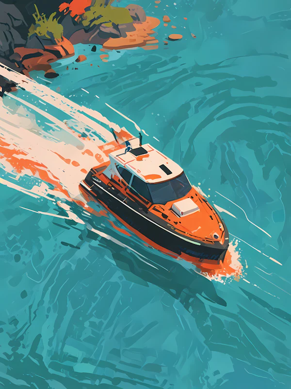Speeding Motorboat Scene