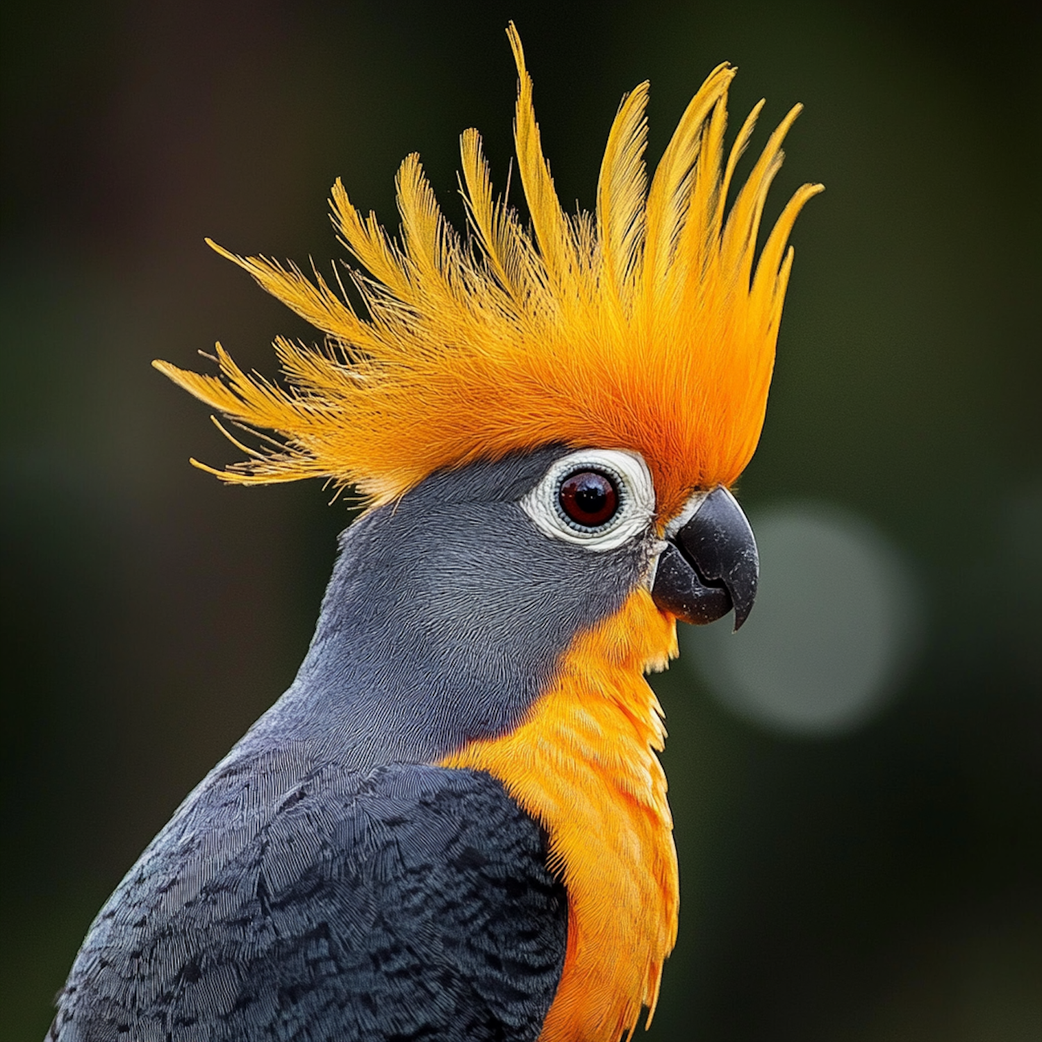 Vibrant Orange-Crested Bird