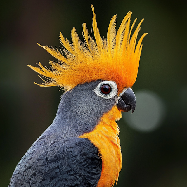 Vibrant Orange-Crested Bird