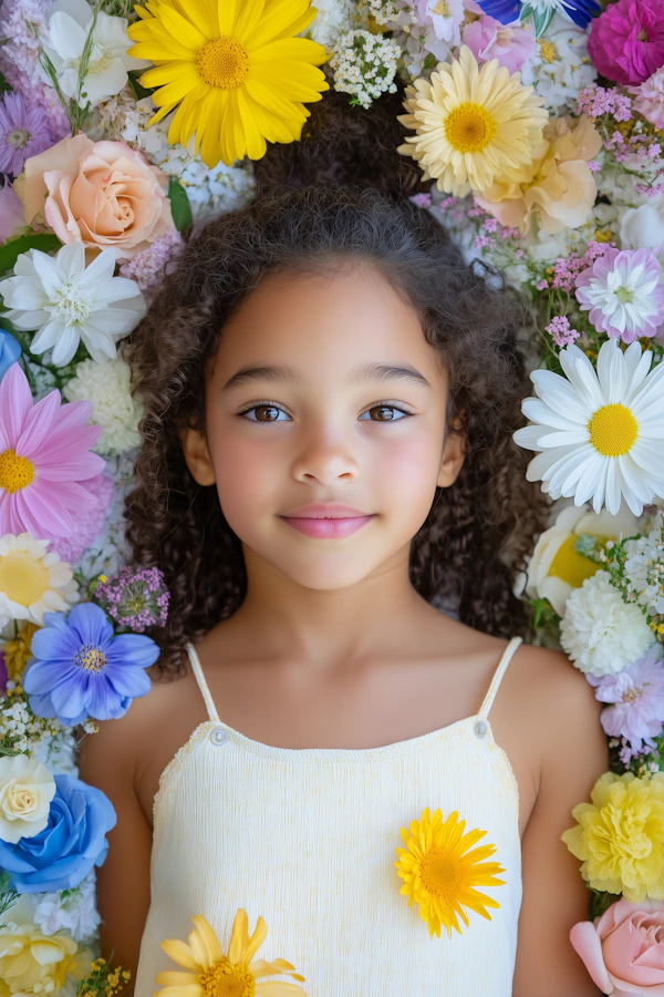 Girl Among Flowers