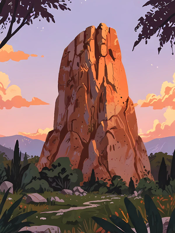 Sunlit Rock Formation