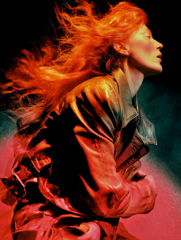 Dynamic Red Portrait
