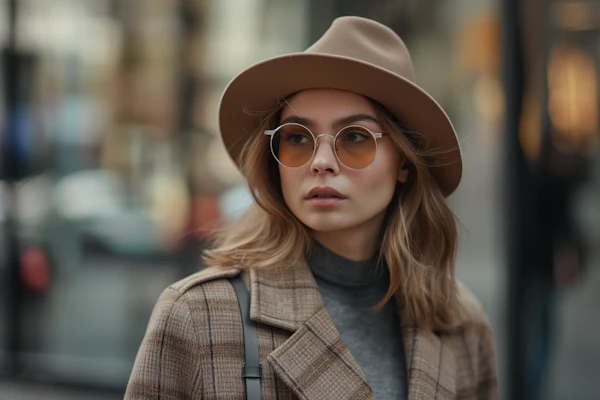 Thoughtful Woman in Autumn Attire