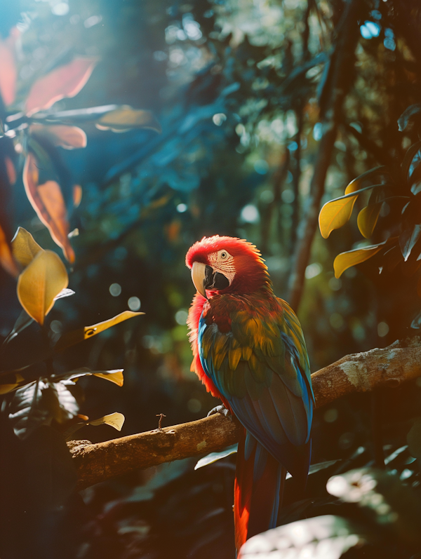 Striking Scarlet Macaw in Natural Habitat