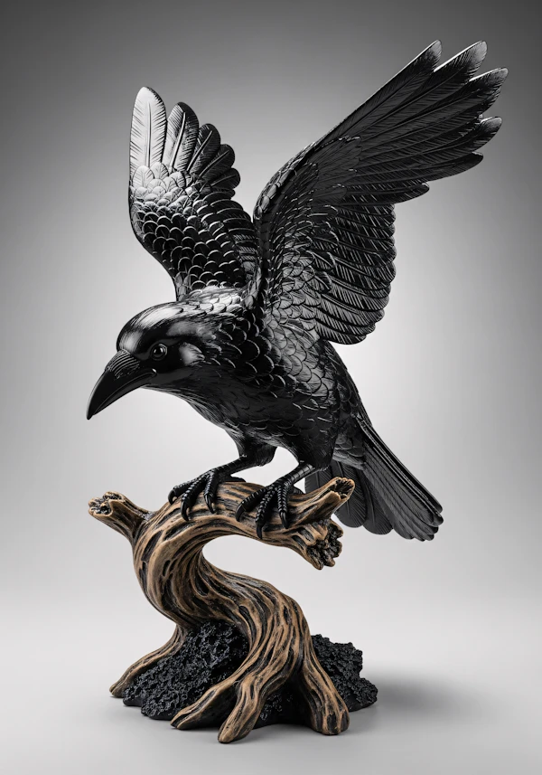 Raven Sculpture Display