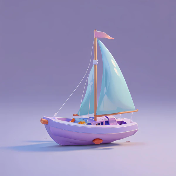 Stylized Pastel Sailboat
