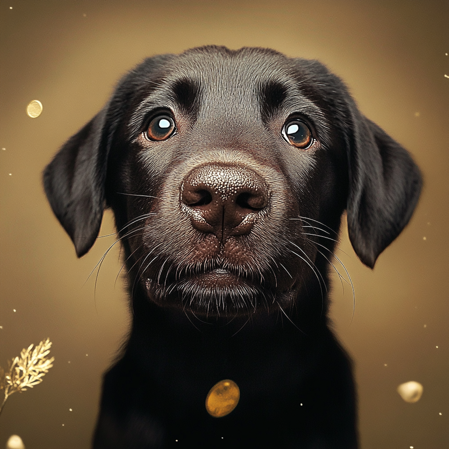 Black Labrador Retriever Puppy Close-Up