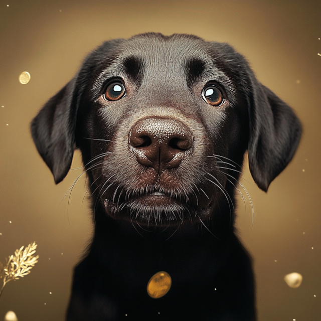 Black Labrador Retriever Puppy Close-Up