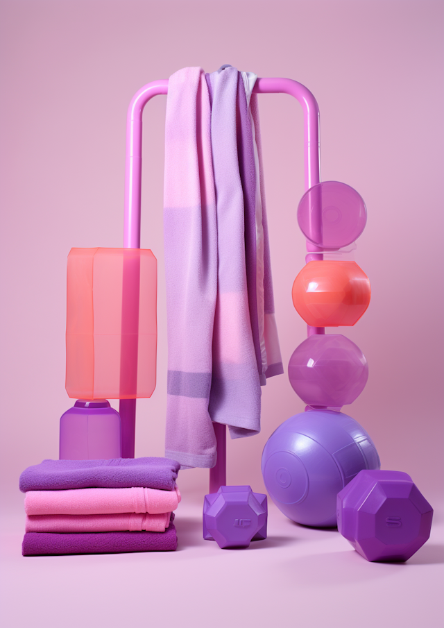 Pink-Toned Fitness Still Life