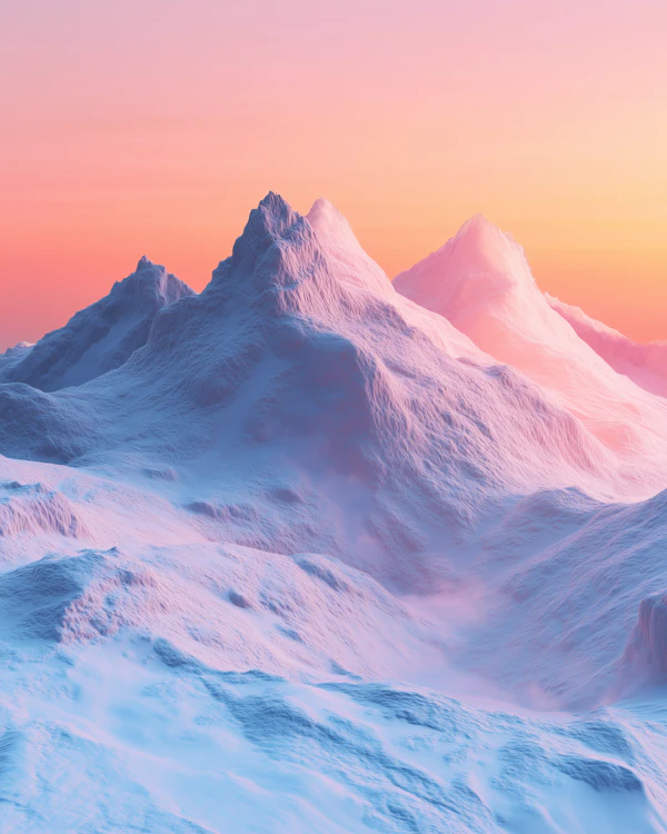 Surreal Snowy Mountains