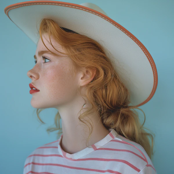 Serene Woman with Red Hair