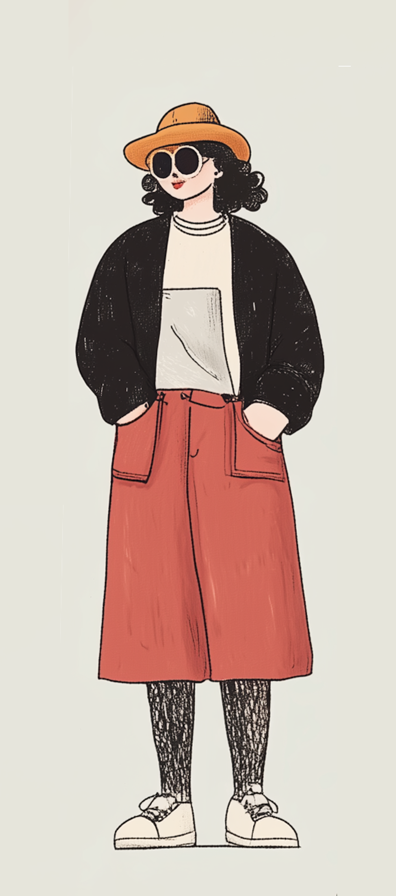 Stylized Fashion Illustration of Woman