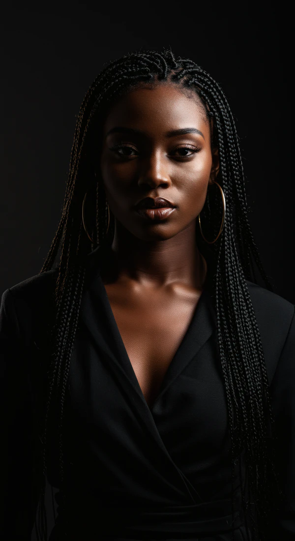 Portrait of a Woman with Braided Hair