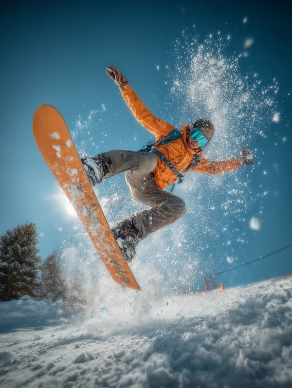 Snowboarder in Action