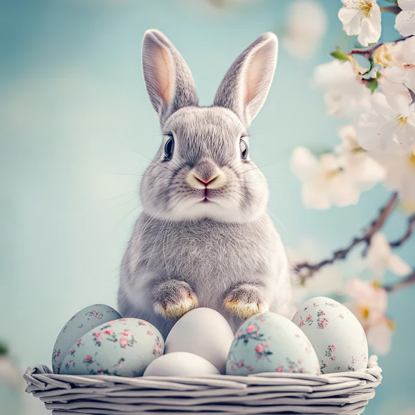 Rabbit in Easter Basket