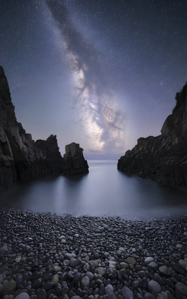 Nighttime Coastal Galaxy