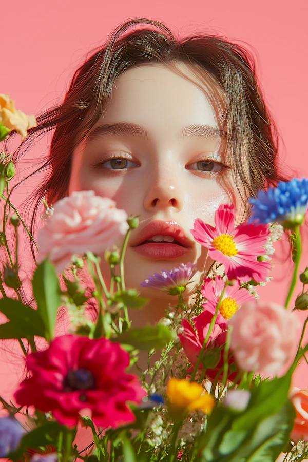 Whimsical Floral Portrait