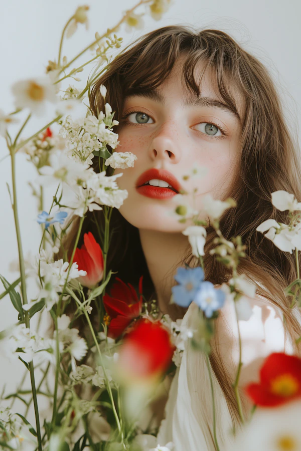 Woman Among Wildflowers
