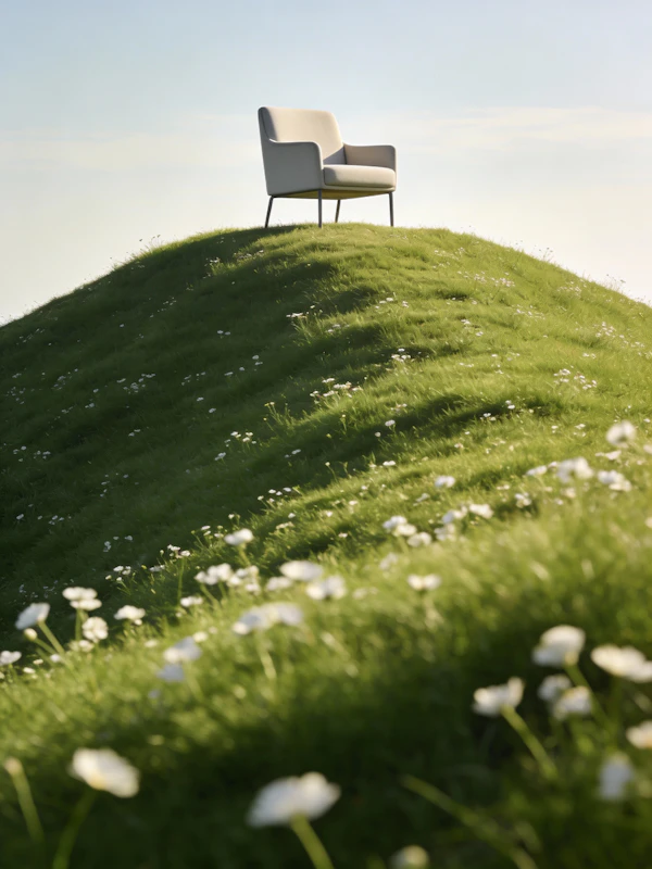 Minimalist Chair on Hill