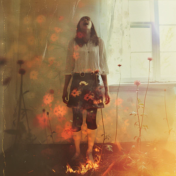 Ethereal Firelit Woman