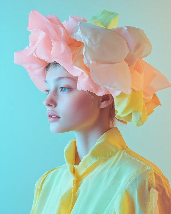 Pastel Headpiece Portrait