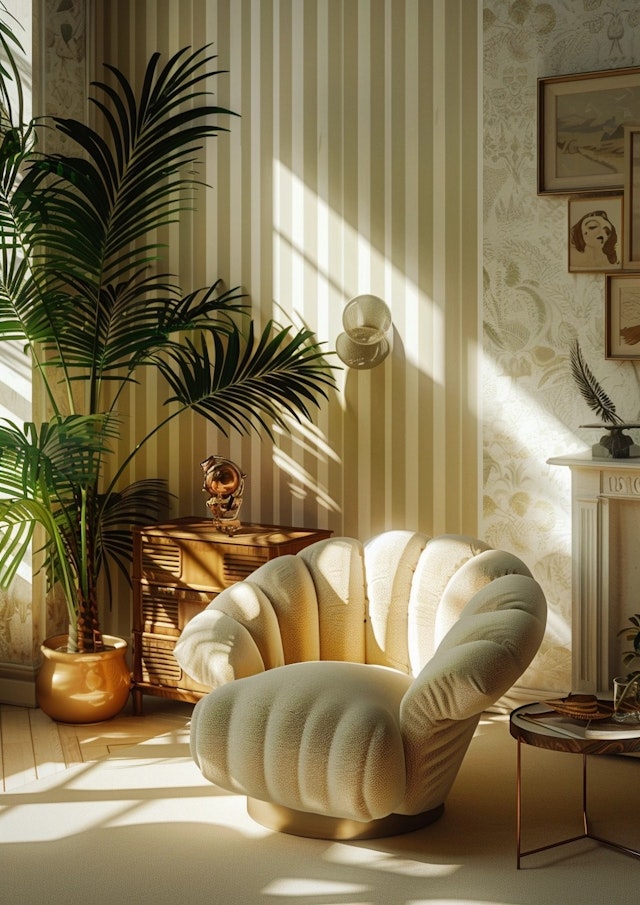 Serene Interior with Plush Armchair