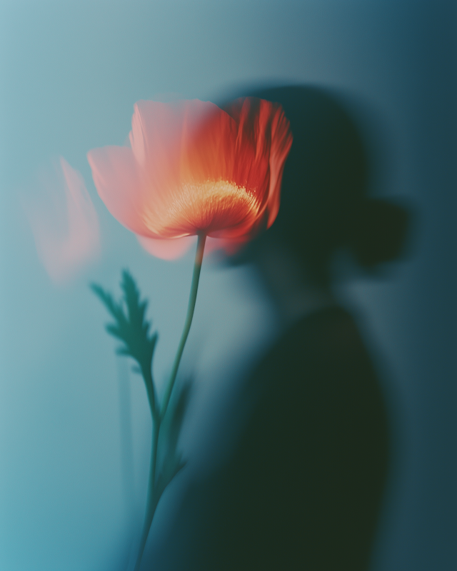 Ethereal Flower and Silhouette