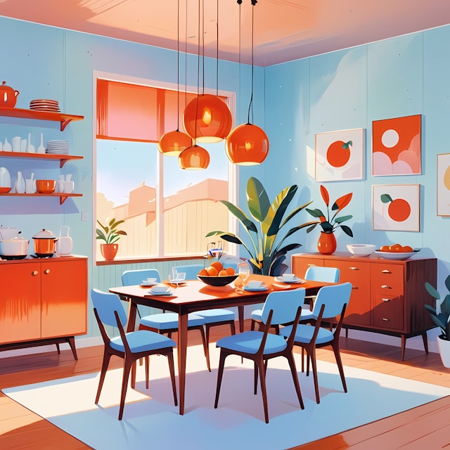 Retro-Modern Dining Room