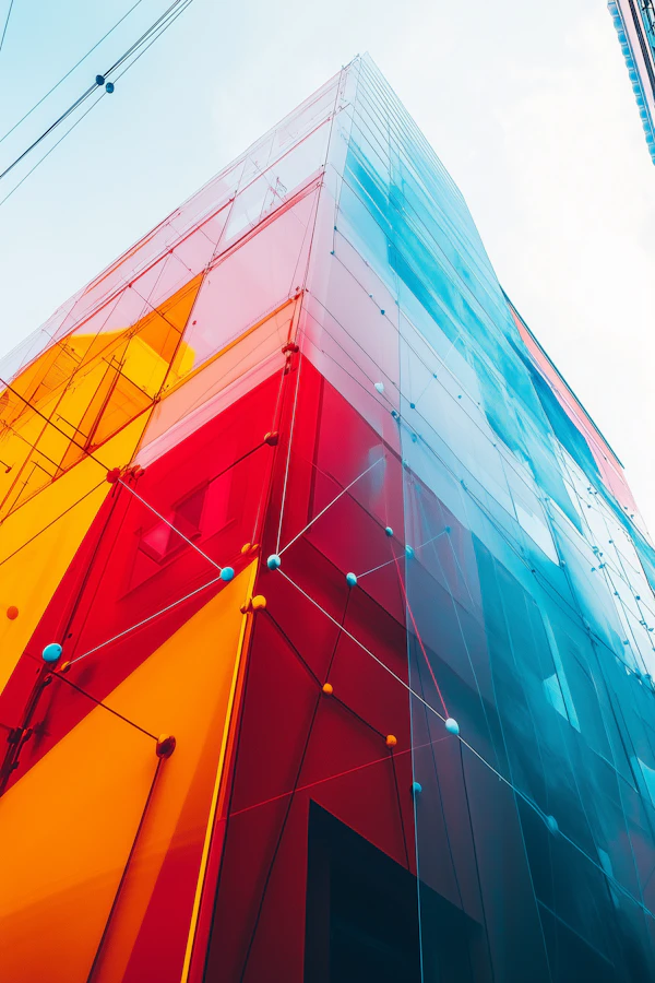 Modern Building with Vibrant Facade